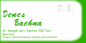 denes bachna business card